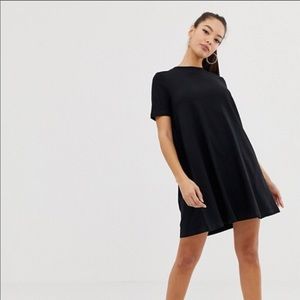 Black ASOS t shirt dress with ruffle accent